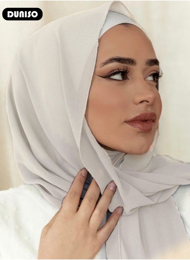 DUNISO Women's Hijab, Premium Breathable Chiffon Hijab, Stylish and Comfortable Hijab Scarfs,  Very Comfy & Good for Everyday Use, Versatile and Artistic Scarf for Women  - Image 3