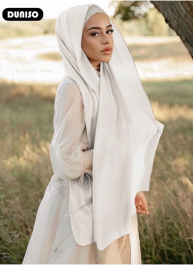 DUNISO Women's Hijab, Premium Breathable Chiffon Hijab, Stylish and Comfortable Hijab Scarfs,  Very Comfy & Good for Everyday Use, Versatile and Artistic Scarf for Women  - Image 5