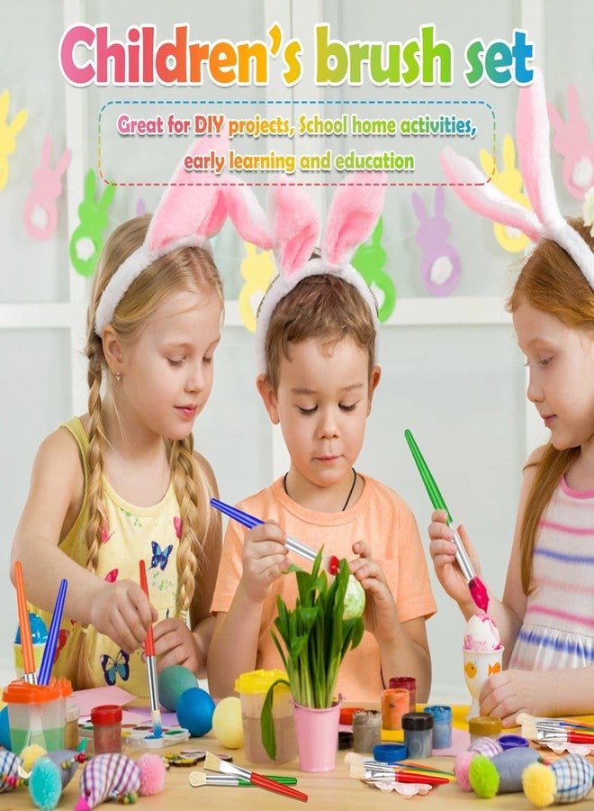 anezus Paint Brushes, Anezus 50 Pcs Kids Paint Brushes Bulk Toddler Paint Brushes Set with Big Round Paint Brush and Large Flat Paint Brushes for Preschool Children Painting Party Supplies - Image 2