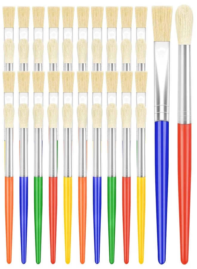 anezus Paint Brushes, Anezus 50 Pcs Kids Paint Brushes Bulk Toddler Paint Brushes Set with Big Round Paint Brush and Large Flat Paint Brushes for Preschool Children Painting Party Supplies - Image 1