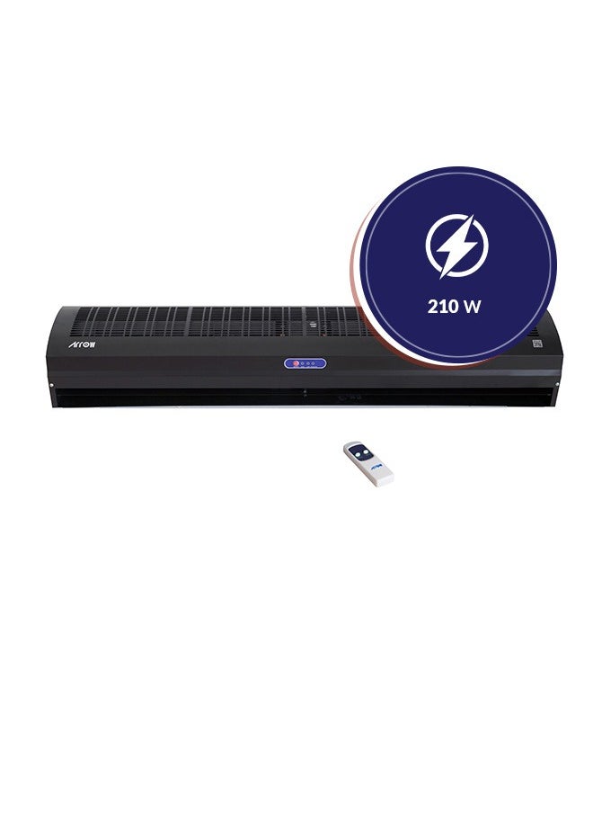 Arrow - Air Curtain 120cm with Remote Control, 210W | Low Energy Consumption  | 13 Fan Speed  | Quit Design | Strong Air Flow | Black Color | Model Name: RO-120CARC-B - Image 1