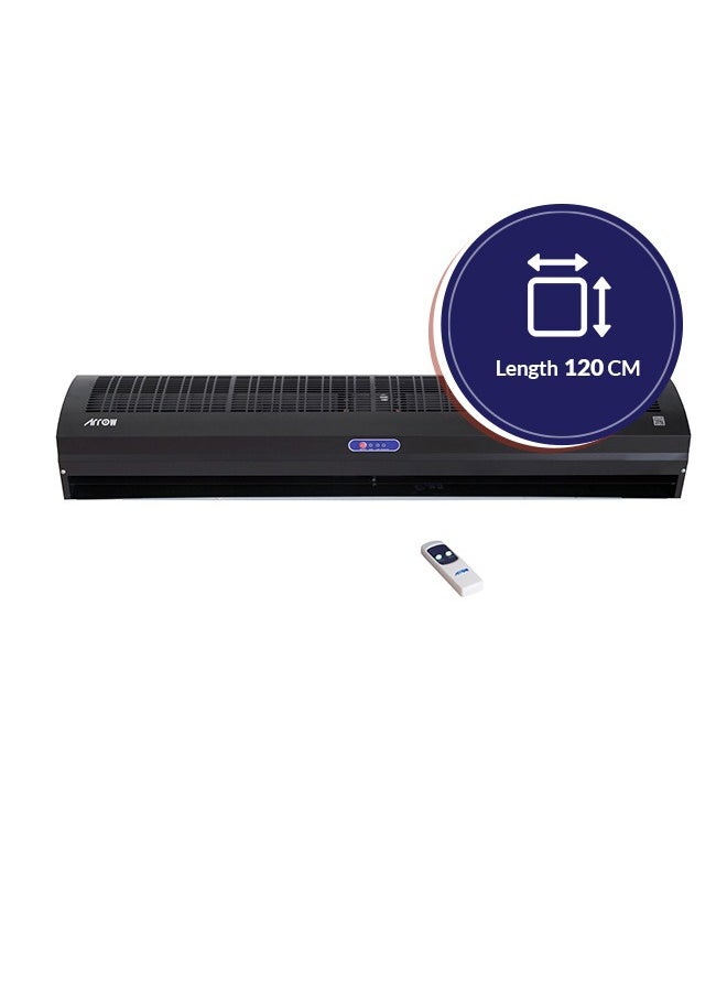 Arrow - Air Curtain 120cm with Remote Control, 210W | Low Energy Consumption  | 13 Fan Speed  | Quit Design | Strong Air Flow | Black Color | Model Name: RO-120CARC-B - Image 1