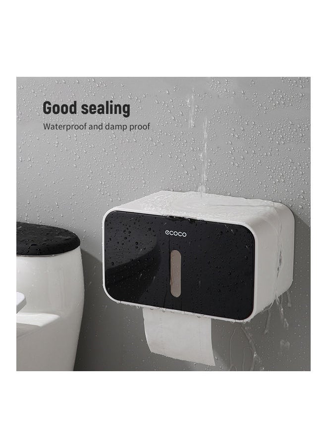 Generic - Waterproof Toilet Paper Holder Dispenser Black 21.50 x 14.00 x 14.00cm - Image 1