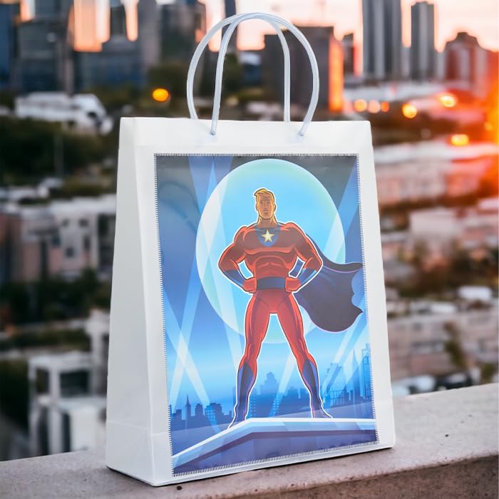 ARTEK Premium Superhero Kids Gift Bags Pack of 5 EcoFriendly Polypropylene Return Gift Bags Sturdy Handle NonTearable Waterproof Ideal for Return Gifts 13 X 35 X 11 Inch - Image 5