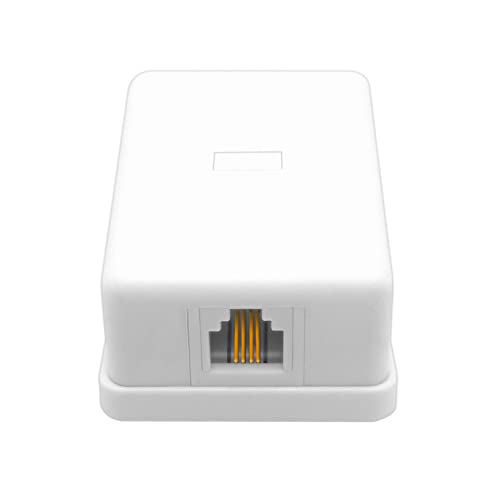 NECABLES Phone Jack Surface Mount Single Port Telephone Jack Box 4 Screw Terminals to 1 RJ11 6P4C Female White - Image 3