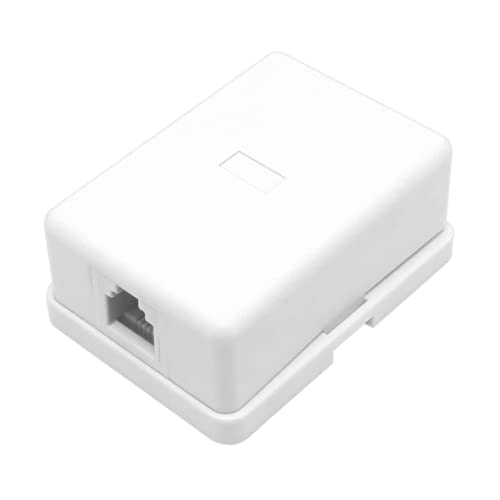 NECABLES Phone Jack Surface Mount Single Port Telephone Jack Box 4 Screw Terminals to 1 RJ11 6P4C Female White - Image 5