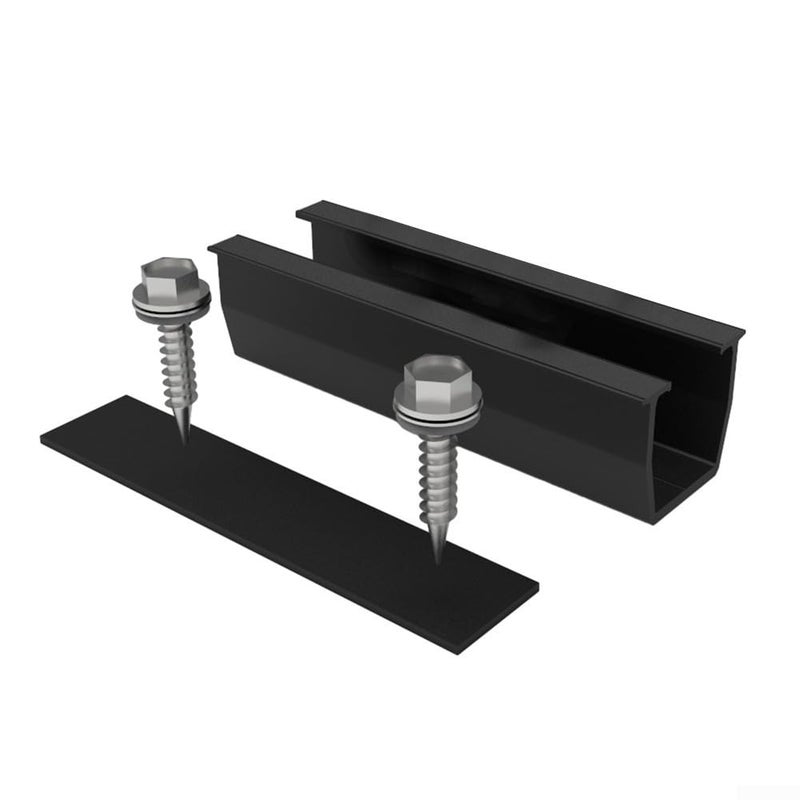 Black Aluminum Alloy Solar Mounting Bracket Rail 12cm Weather Resistant For PV Panels 1pc - Image 5