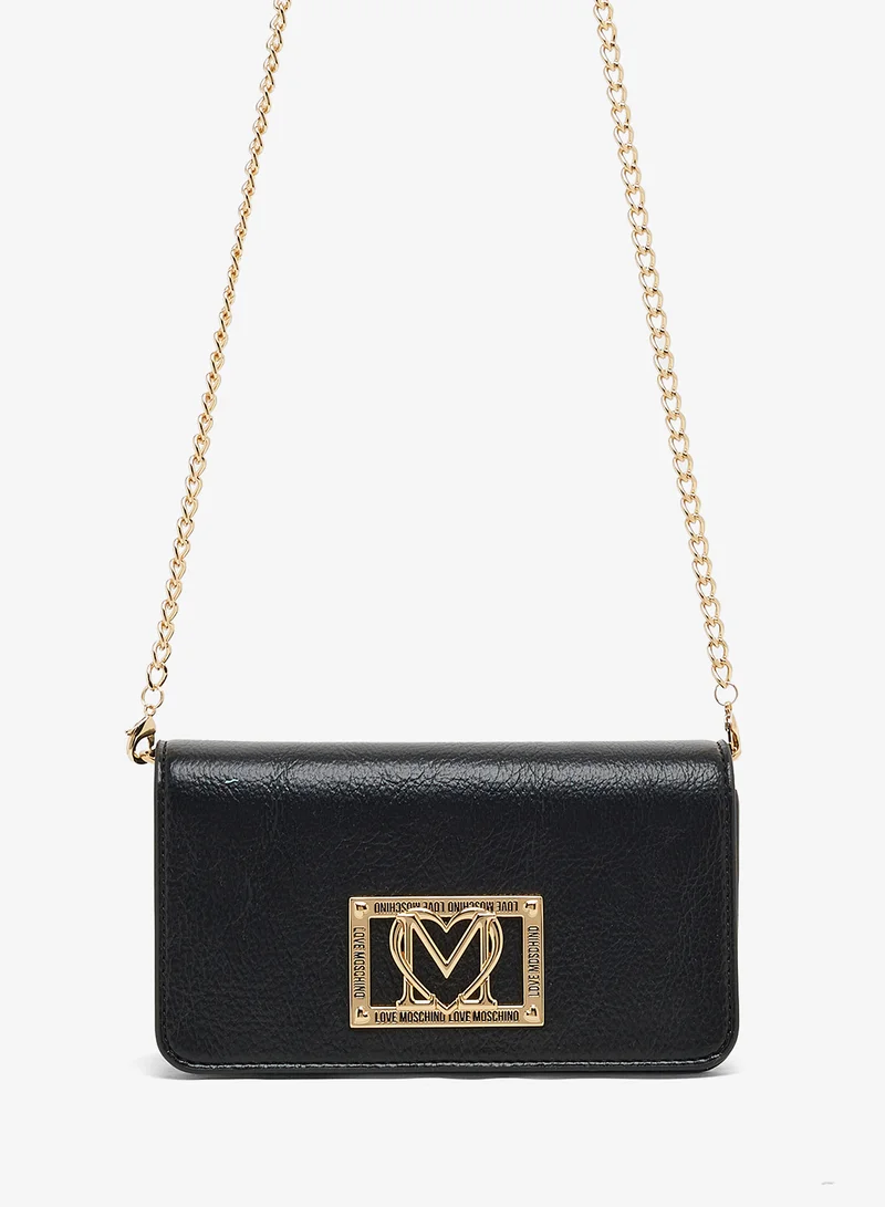 Love Moschino Logo Zip through chain detail crossbody