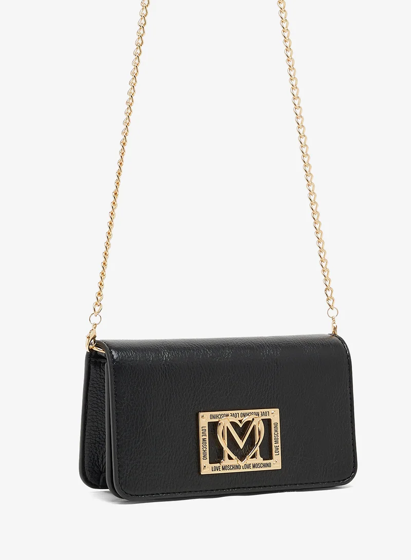 Love Moschino Logo Zip through chain detail crossbody