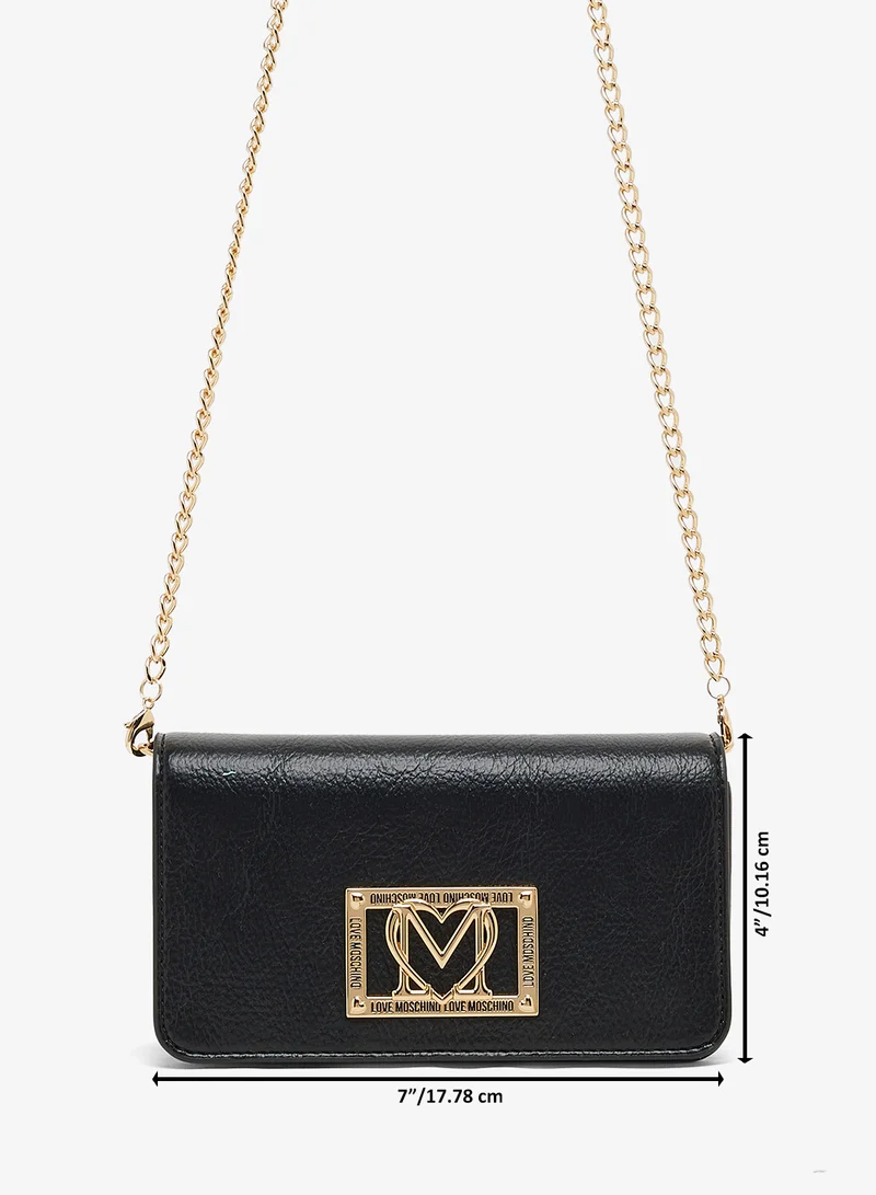 Love Moschino Logo Zip through chain detail crossbody