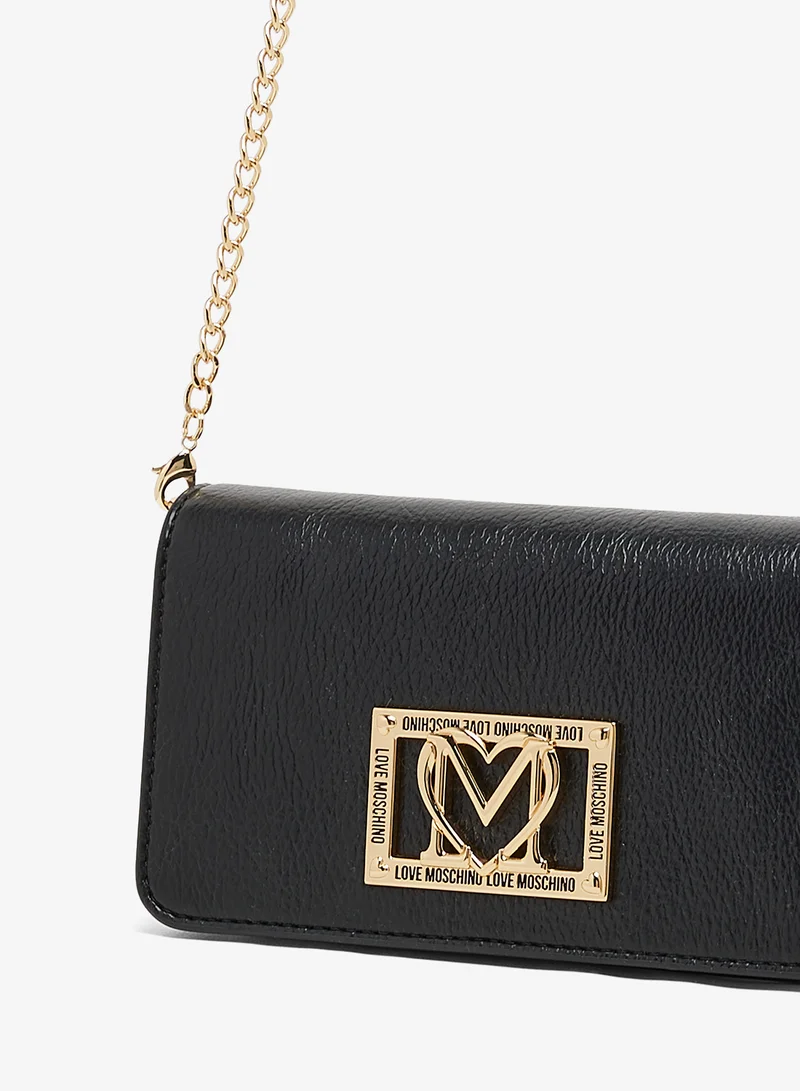 Love Moschino Logo Zip through chain detail crossbody