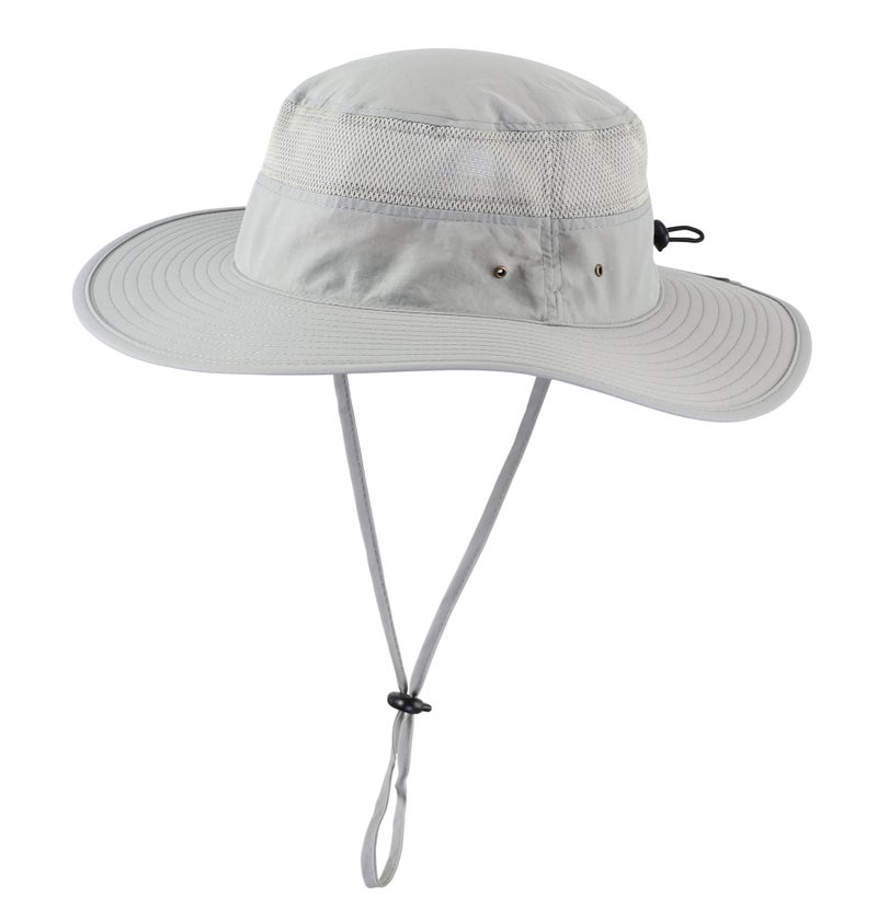 Home Prefer UPF50+ Mens Sun Hat Wide Brim Fishing Hat Airy Womens Bucket Hat UV Protection Hat for Mens Womens Beach Safari Gardening Golf Grey - Image 1