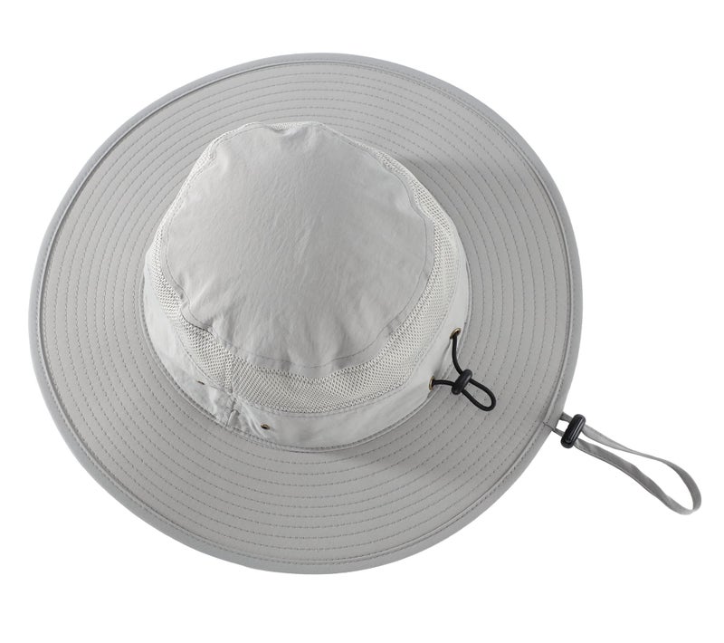 Home Prefer UPF50+ Mens Sun Hat Wide Brim Fishing Hat Airy Womens Bucket Hat UV Protection Hat for Mens Womens Beach Safari Gardening Golf Grey - Image 3