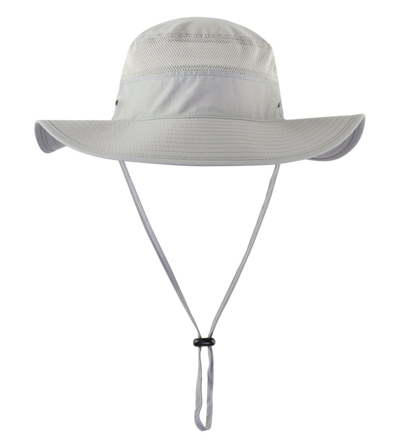 Home Prefer UPF50+ Mens Sun Hat Wide Brim Fishing Hat Airy Womens Bucket Hat UV Protection Hat for Mens Womens Beach Safari Gardening Golf Grey - Image 2