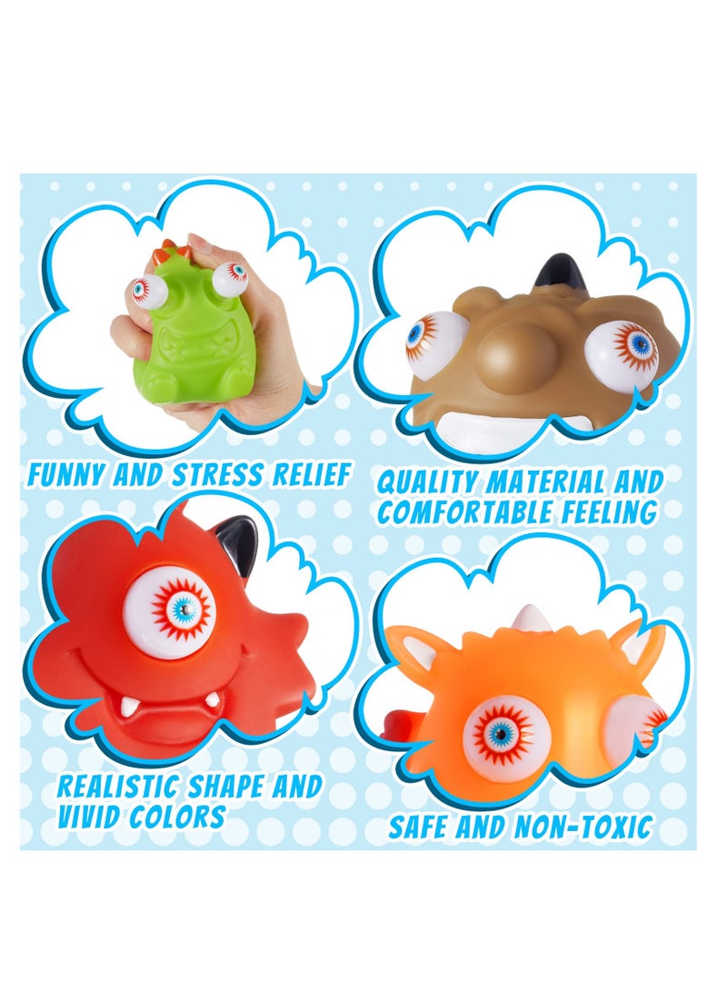 Zikra 6 Pcs Stress Relief Toys, Squeeze Toys with Pop Out Eyes, Fun Squeeze Stress Relief Toys for Kids, Birthday Party Favors for Boys Girls - Image 2