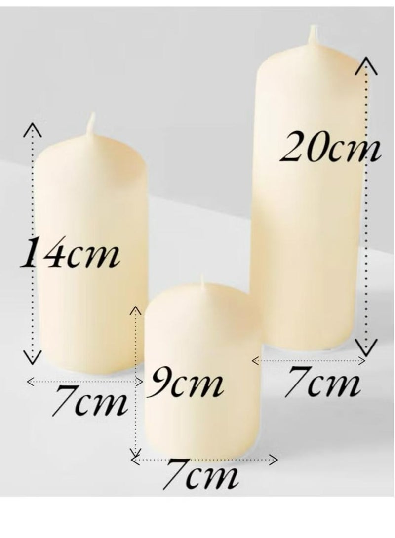 فاميلي طقم شموع عمودية من 3 قطع غير معطرة - Image 4