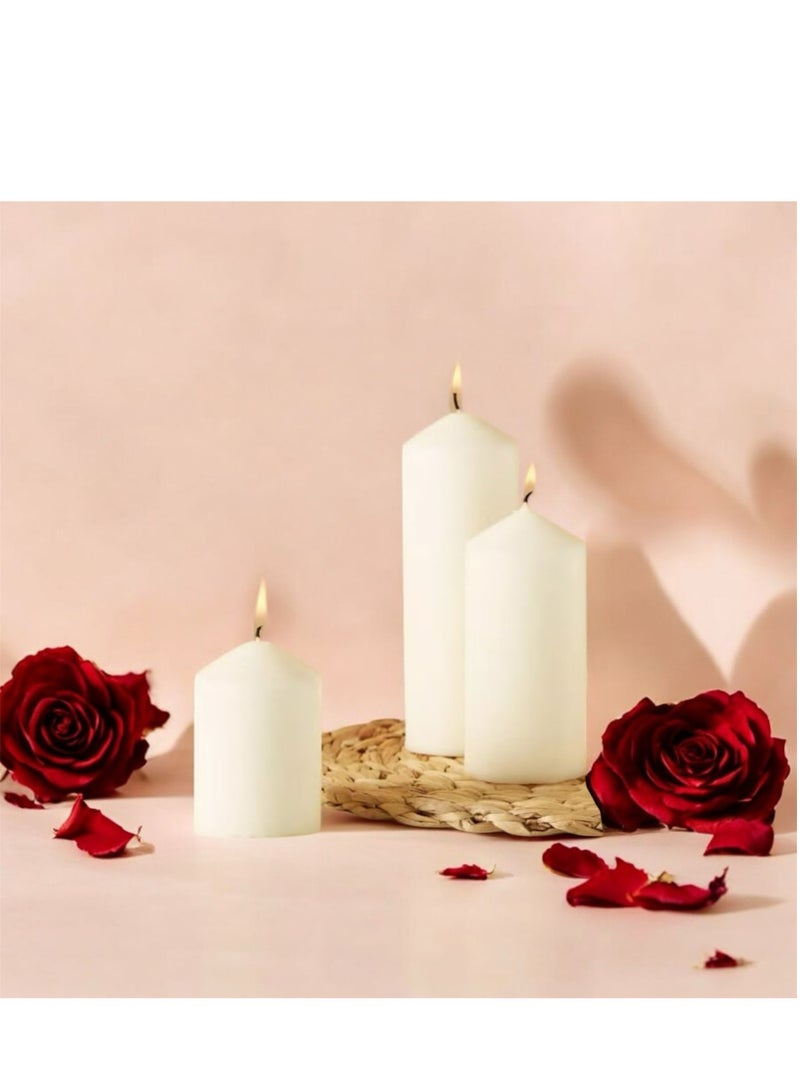 فاميلي طقم شموع عمودية من 3 قطع غير معطرة - Image 1