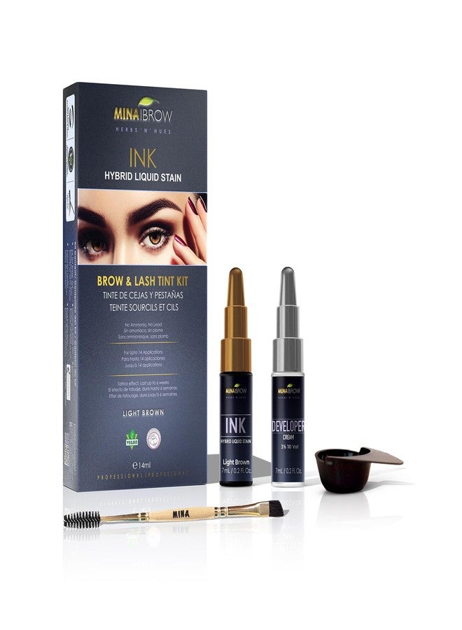 MinaiBrow INK Hybrid Liquid Tint for Professional Hiar Color Kit Light Brown - Image 1
