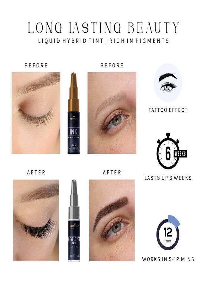 MinaiBrow INK Hybrid Liquid Tint for Professional Hiar Color Kit Light Brown - Image 3