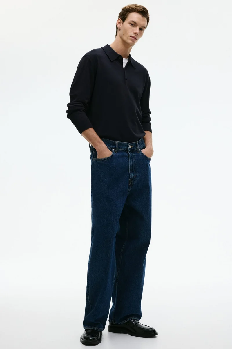 اتش اند ام تي-شيرت بولو محبوك ناعم بقصّة عادية