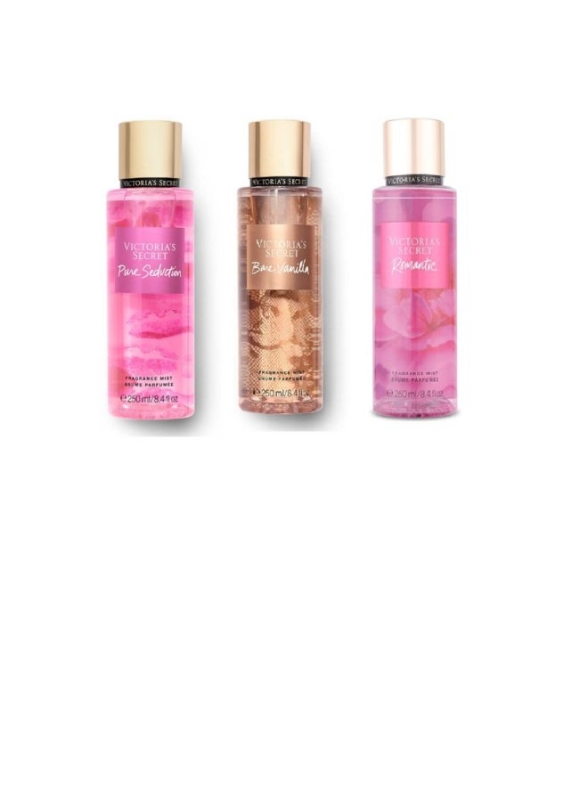 Pack of 3 Body Mist Pure Seduction, Bare Vanilla and Romantic 250ml Each - pzsku/Z704080A4D996D8C324B6Z/45/_/1740396510/51e4dbb0-edc5-4563-bd74-b8017d0560cf