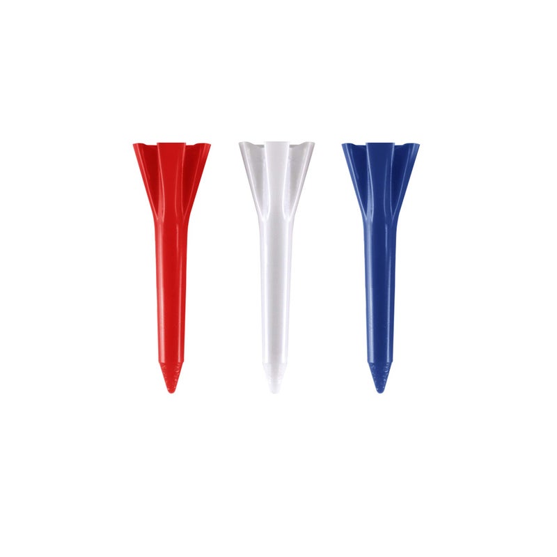 IZZO Golf Plastic Golf Tees, 1.5 Inch, Red/White/Blue - Image 1