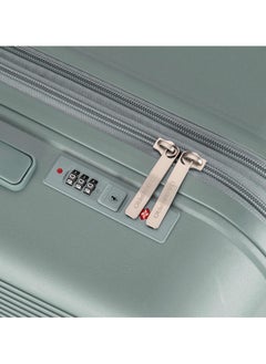 كابينبرو Unisex Expandable PP Fashion Trolley Lightweight Hard Shell Spinner luggage with 360° Degree 4 Twin Wheel and Double Zippers CP003-Green  - Image 5