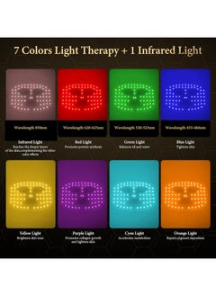 جنرال علاج الضوء الأحمر للوجه، قناع LED بألوان متعددة 7+1 مع ضوء الأشعة تحت الحمراء القريبة 850 نانومتر، قابل لإعادة الشحن، محمول، وعلاج الضوء الأحمر اللاسلكي للاستخدام في المنزل والسفر.  - Image 4