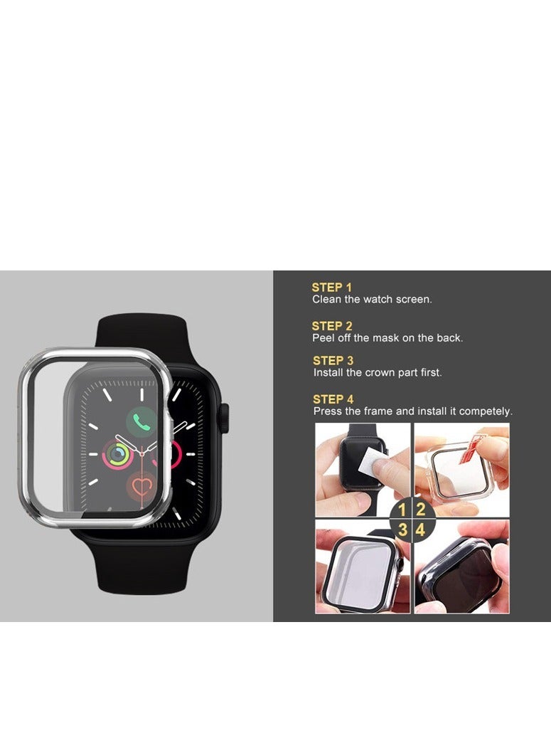 Angmei 3pcs Apple Watch protective case ,TPU Cover Case ,Ultra8 protective case ,44mm Screen Protecto,Full Coverage PC Protective Cover - Image 2