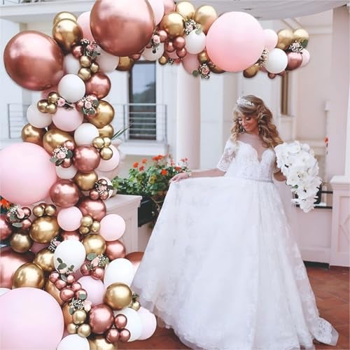 YOURS DECOR 56 Pcs Set of Pink, Rose gold balloons garland kit for Birthday decoration, Anniversary Celebration, Baby Shower, Home Party Decoration items - Image 5