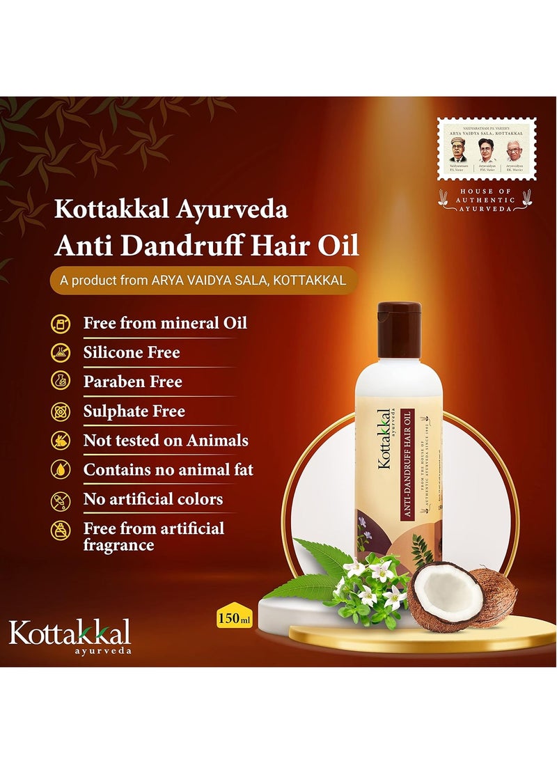 Kottakkal ayurveda Anti-Dandruff Hair Oil, For Healthy, Flake-Free Scalp, Hair Loss Treatment Oil, Promotes Hair Growth, Infused With Herbal Ingredients, 150 ml  - Image 2
