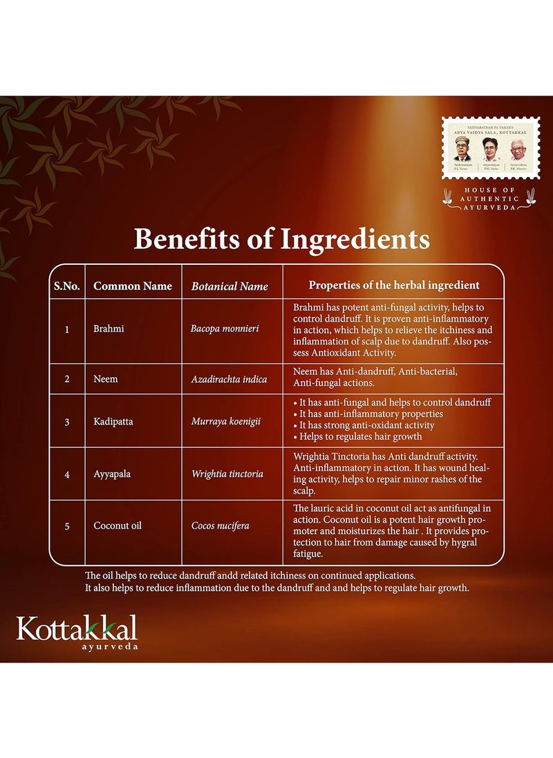 Kottakkal ayurveda Anti-Dandruff Hair Oil, For Healthy, Flake-Free Scalp, Hair Loss Treatment Oil, Promotes Hair Growth, Infused With Herbal Ingredients, 150 ml  - Image 4