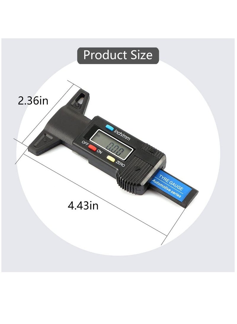 Excefore Tire Tread Depth Gauge, Digital Tire Tread Depth Gauge, 0-25.4 MM Inch Tyre Guage Digital with LCD Display Tread Checker Tire Tester, Tire Tread Depth Measuring Tool for Cars Trucks Vans SUV  - Image 3