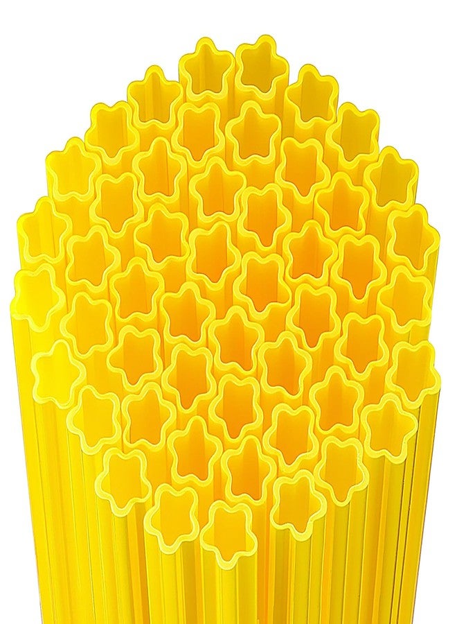 Potchen 50 Pcs Back to School Plastic Star Shaped Straws Disposable Drinking Straw Bulk for First Day of School Cocktail Birthday Bridal Shower Party Supplies (Yellow) - Image 4
