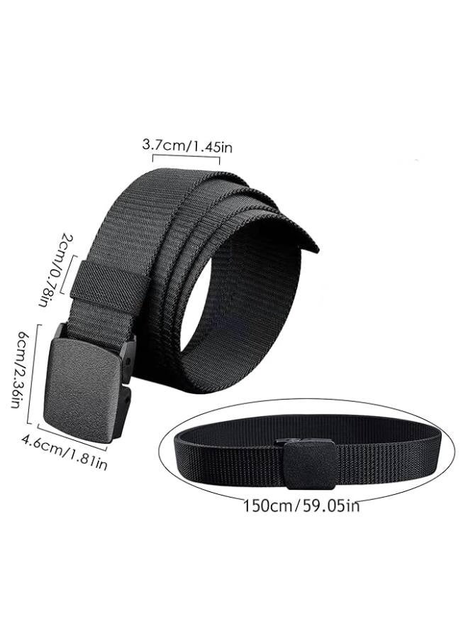 Heavy Duty Nylon Waist Belt Metal-free Belt Military Combat Training Waistband,Black - Image 4