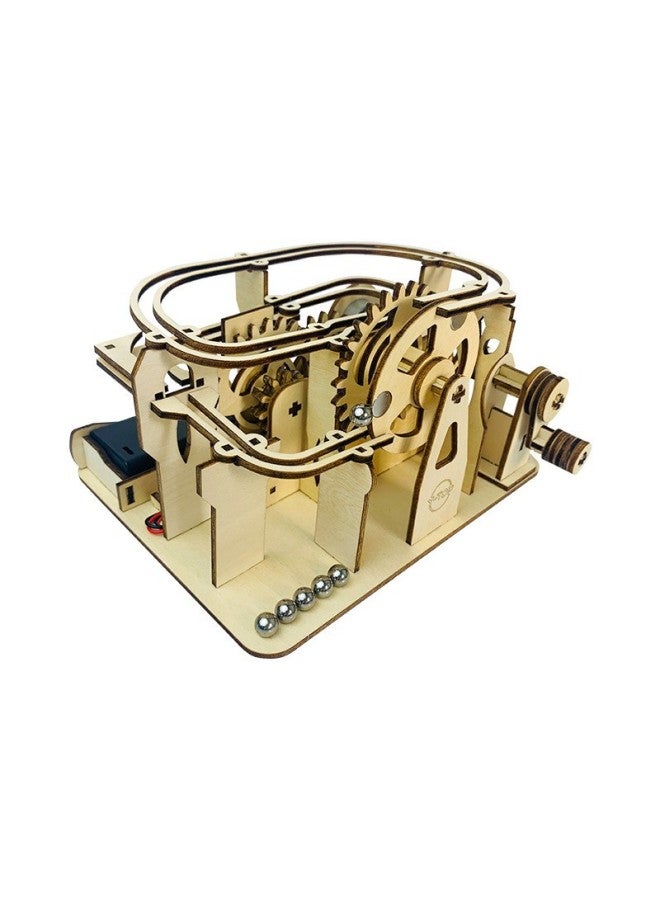 Multifunctional Mechanical Transmission Model Children's Assembled Toys Handmade Diy Three-dimensional Ornaments Wooden Track Ball-Color:Multifunctional Mechanical Ball - Image 1