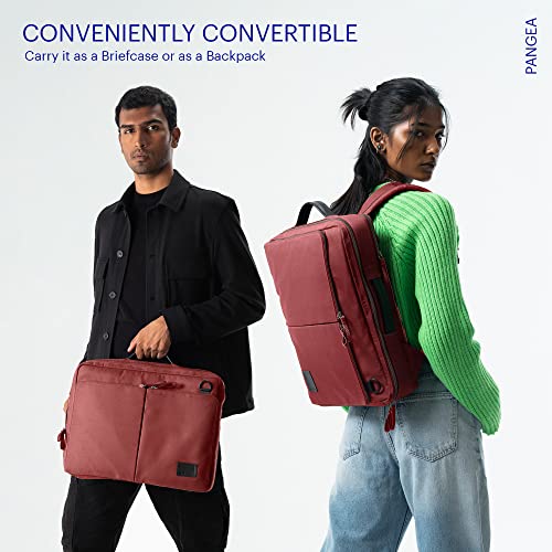 DailyObjects PET Red Clay Meridian Convertible Briefpack (Backpack + Briefcase) (16L)| 100% Recycled | Fits Laptop Upto 16 Inch | Lightweight Shoulder Backpack | Multiutility Bag with Trolley Sleeve - Image 4