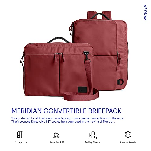 DailyObjects PET Red Clay Meridian Convertible Briefpack (Backpack + Briefcase) (16L)| 100% Recycled | Fits Laptop Upto 16 Inch | Lightweight Shoulder Backpack | Multiutility Bag with Trolley Sleeve - Image 2