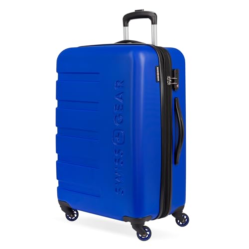 SWISSGEAR سويس جير 7366 حقيبة سفر صلبة قابلة للتوسيع بعجلات دوارة، كوبالت، مقاس متوسط 23 بوصة - Image 1