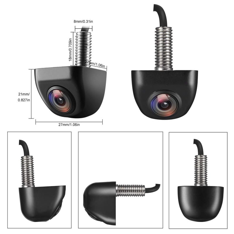 Natika كاميرا احتياطية/عرض أمامي NATIKA، مقاومة للماء IP69K، رؤية ليلية رائعة، HD وزاوية عرض واسعة للغاية، كاميرا احتياطية معدنية بتصميم OEM للسيارات، شاحنات البيك أب، SUVs، RVs، والفانات (أسود) - Image 5