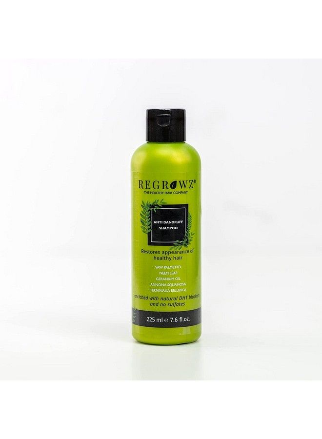 Regrowz Antidandruff Shampoo For Dandruff Relieves Itchy Flaky Or Dry Scalp No Sulphates No Parabens No Dea/Tea No Gmos No Artificial Colours No Edta No Gluten No Silicone 225M - Image 1