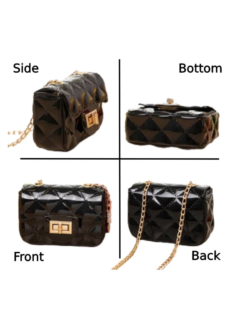 Soko Mesh Mini Crossbody Bag: Chic Black Shoulder Purse with Chain - Compact Travel Companion for Women - Stylish Handbag with Removable Strap and Trendy Design, Perfect for Everyday Use  - Image 2