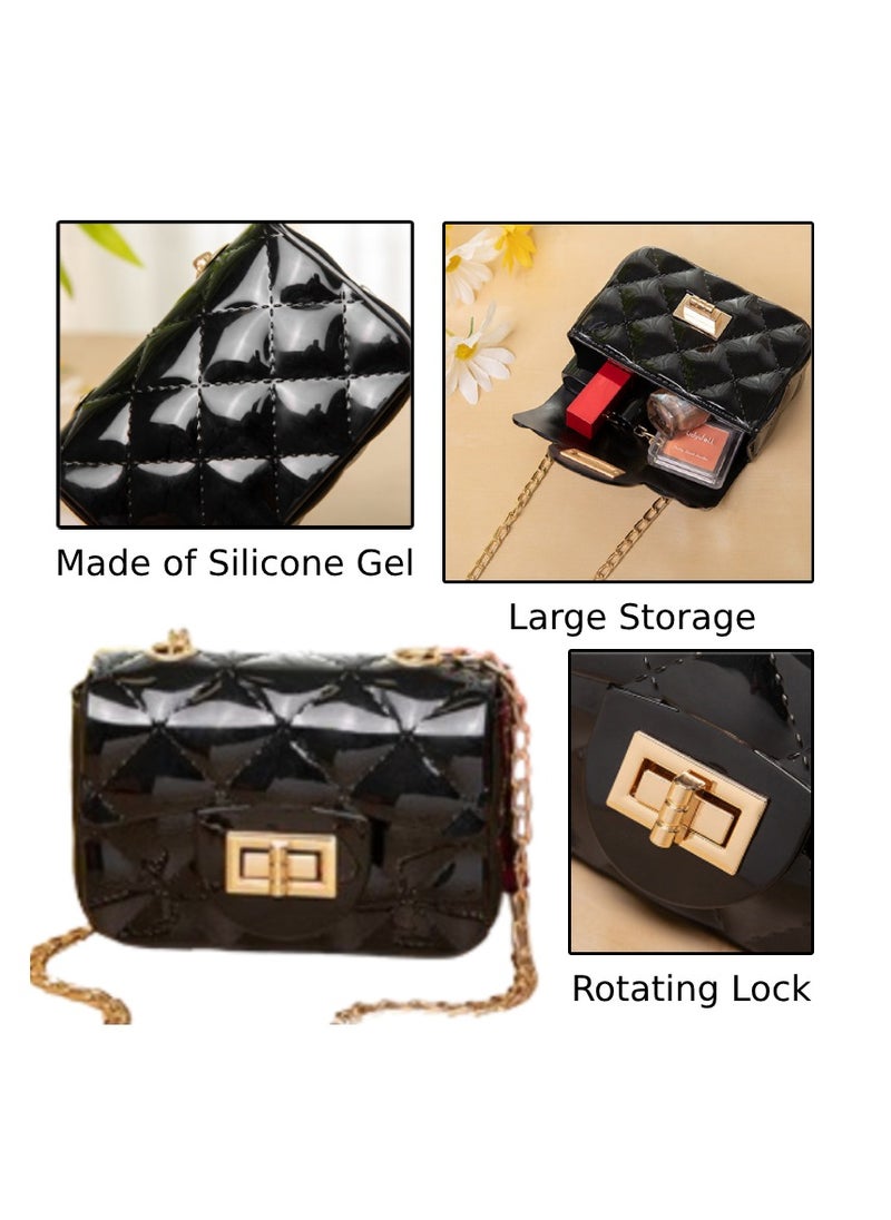 Soko Mesh Mini Crossbody Bag: Chic Black Shoulder Purse with Chain - Compact Travel Companion for Women - Stylish Handbag with Removable Strap and Trendy Design, Perfect for Everyday Use  - Image 4