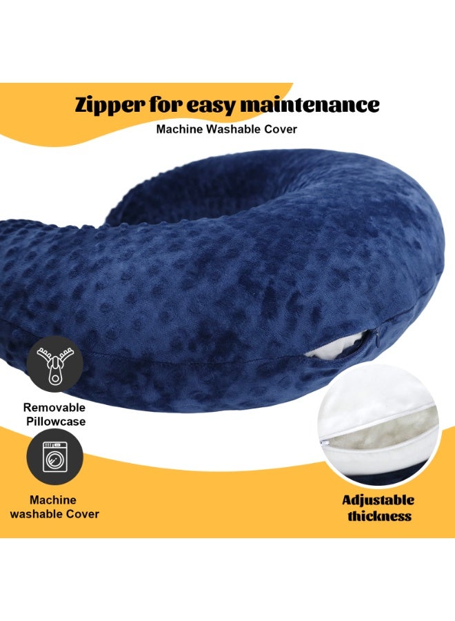 وسادة قراءة مريحة للسرير ودعم الظهر - قماش فليني ناعم مع حشوة قطن بي بي عالي الجودة - مثالية للقراءة والألعاب والاسترخاء في السرير ومشاهدة التلفاز - Image 5