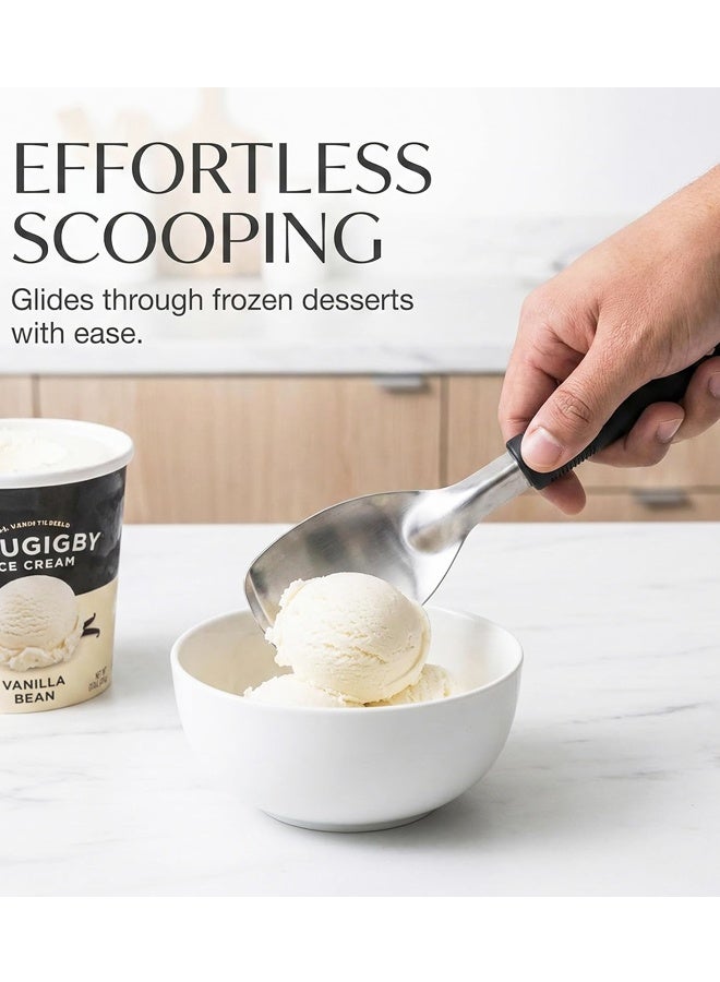 Stainless Steel Flat Ice Cream Spade Non-slip Handle Easy Scooping Scooper - Image 3