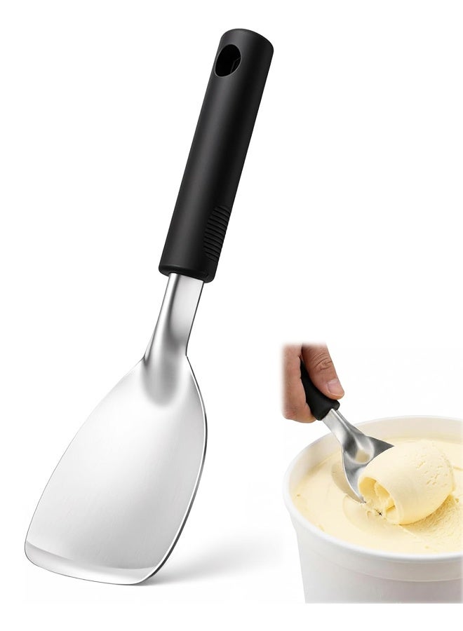 Stainless Steel Flat Ice Cream Spade Non-slip Handle Easy Scooping Scooper - Image 1
