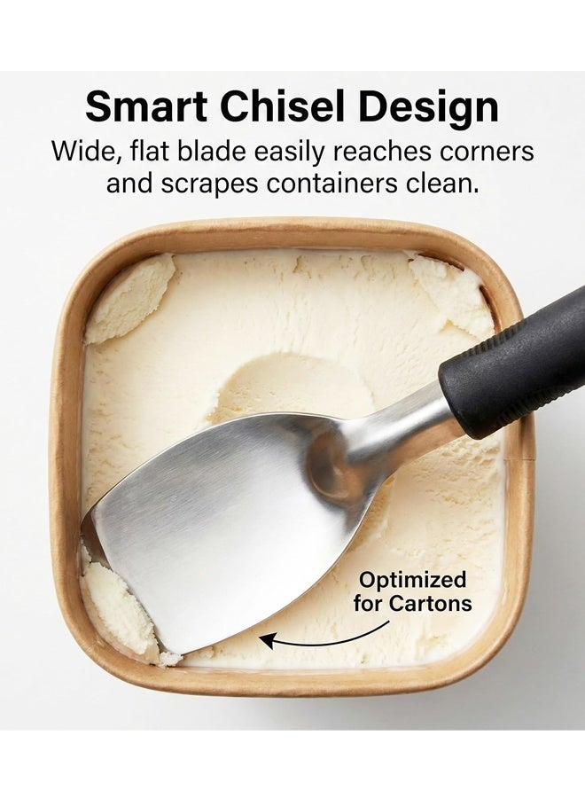 Stainless Steel Flat Ice Cream Spade Non-slip Handle Easy Scooping Scooper - Image 5