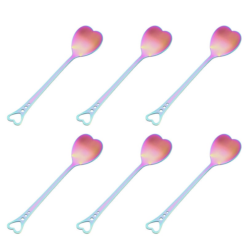 🍳 ملاعق على شكل قلب من الفولاذ المقاوم للصدأ مع مقابض مريحة للطعام الأنيق - Image 1