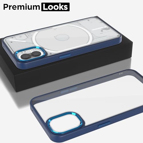 Pikkme Back Cover | Electroplated Crome Metal Ring | Full Camera Protection | Raised Edges | Super Soft Side TPU | Bumper Case for Nothing Phone 1 (Dark Blue) - Image 5