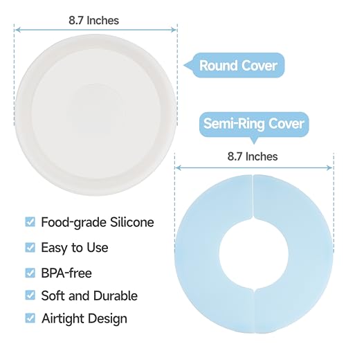 LUVCOSY 3 Pack Silicone Covers for KitchenAid Tilt-Head Stand Mixer 4.5-5 Quart Stainless Steel Bowls | KitchenAid Accessory and Attachments | Foldable and Durable Lid (Lid Only) - Image 3